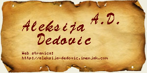Aleksija Dedović vizit kartica